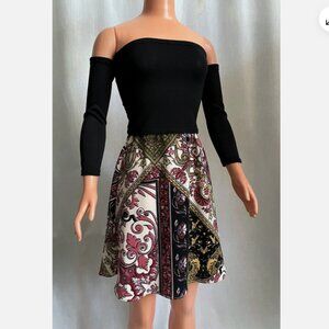 Black top & multicolor paisley print skirt - for My Size Barbie Doll 36" New